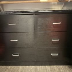 Modern Black 6-Drawer Dresser
