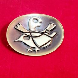 Vintage Holan Bolas Turtle Brooch MCM Modernist 