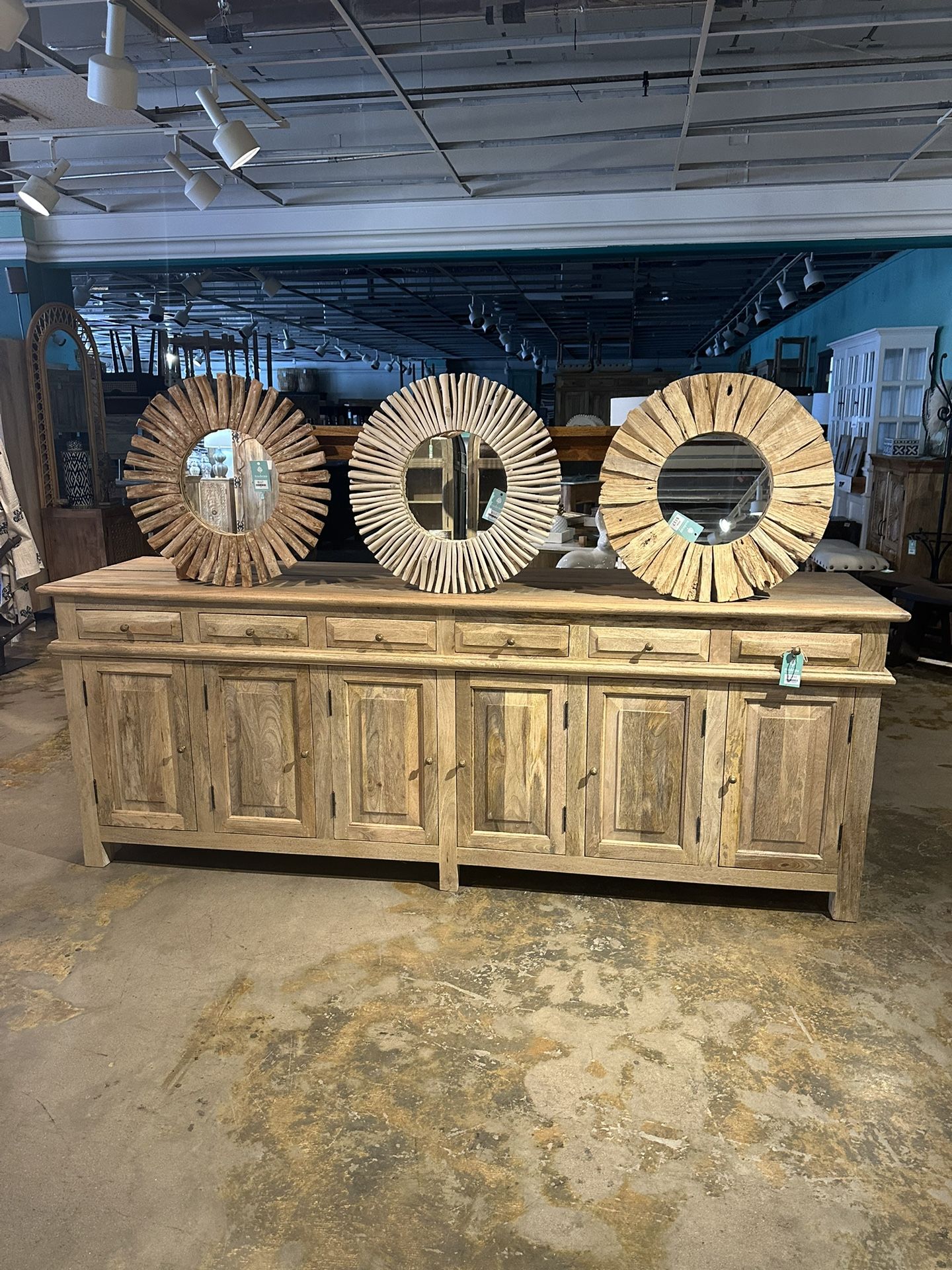 96” Long Narrow Buffet Made Of Mango Wood