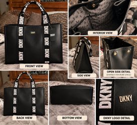 Large DKNY logo tote bag Black