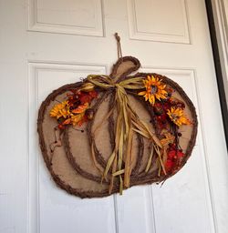 Pumpkin Wreath Door Hanging