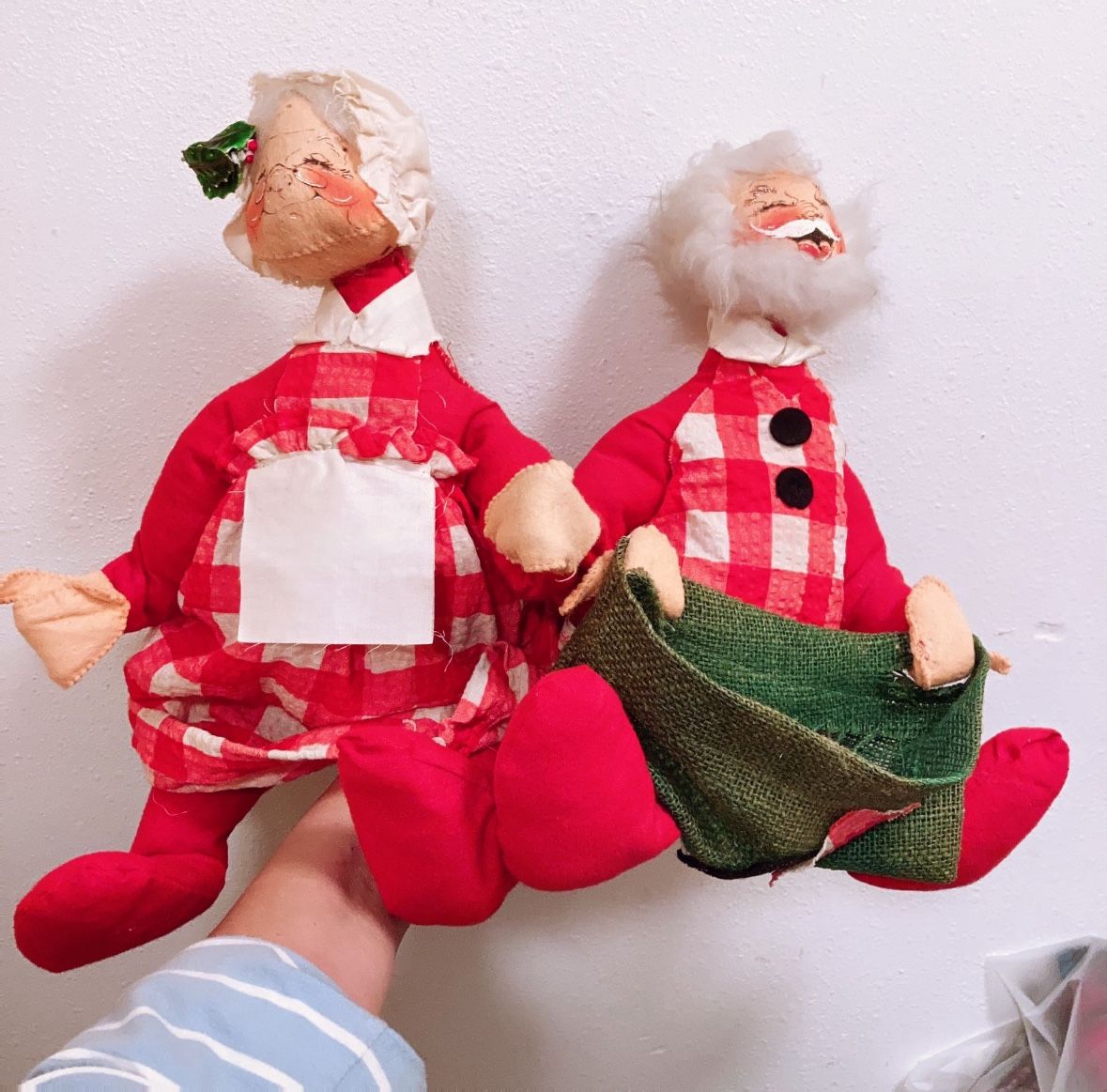 ANNALEE DOLLS CHRISTMAS Vintage 1985 12-18” 2p Santa & Mrs Claus