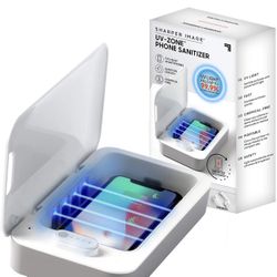 UV zone phone sanitizer by sharper image sanitizer and kill becteria on smart phones Iphone, Android, air pods, credit cards and more with UV light