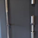 Olympic short bar and dumbbells with plates & collars - $150