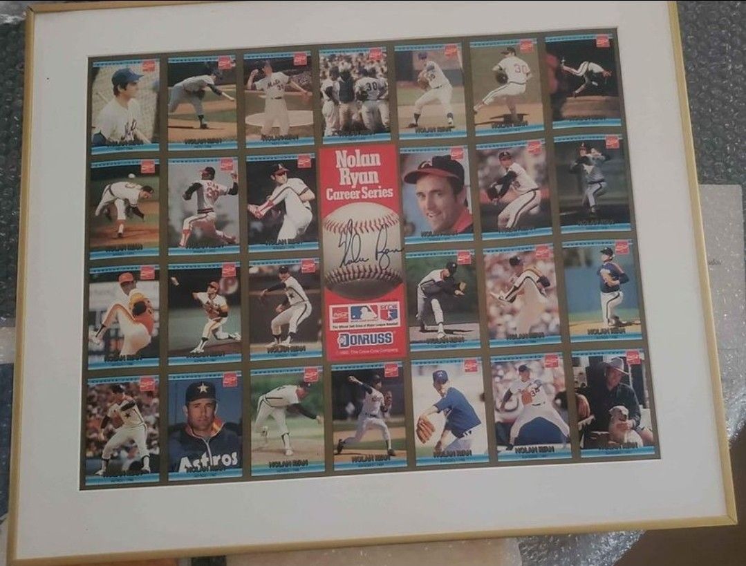 NOLAN RYAN COCA COLA COKE ad Uncut Sheet 1992 Donruss 26 Baseball Cards Poster