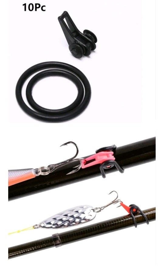 10 Piece Fishing Tackle Hook Secure Keeper Holds And Secures Hooks In Place,New