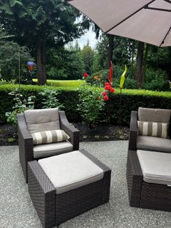 Patio chairs  and ottomans