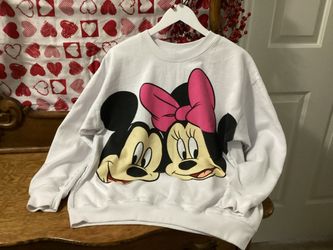 Disney Mickey & Minnie Crew Neck Sweatshirt - Size Medium 