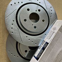 Toyota Sienna 21-25 Front Drill Slot Rotors Ceramic Brake Pads