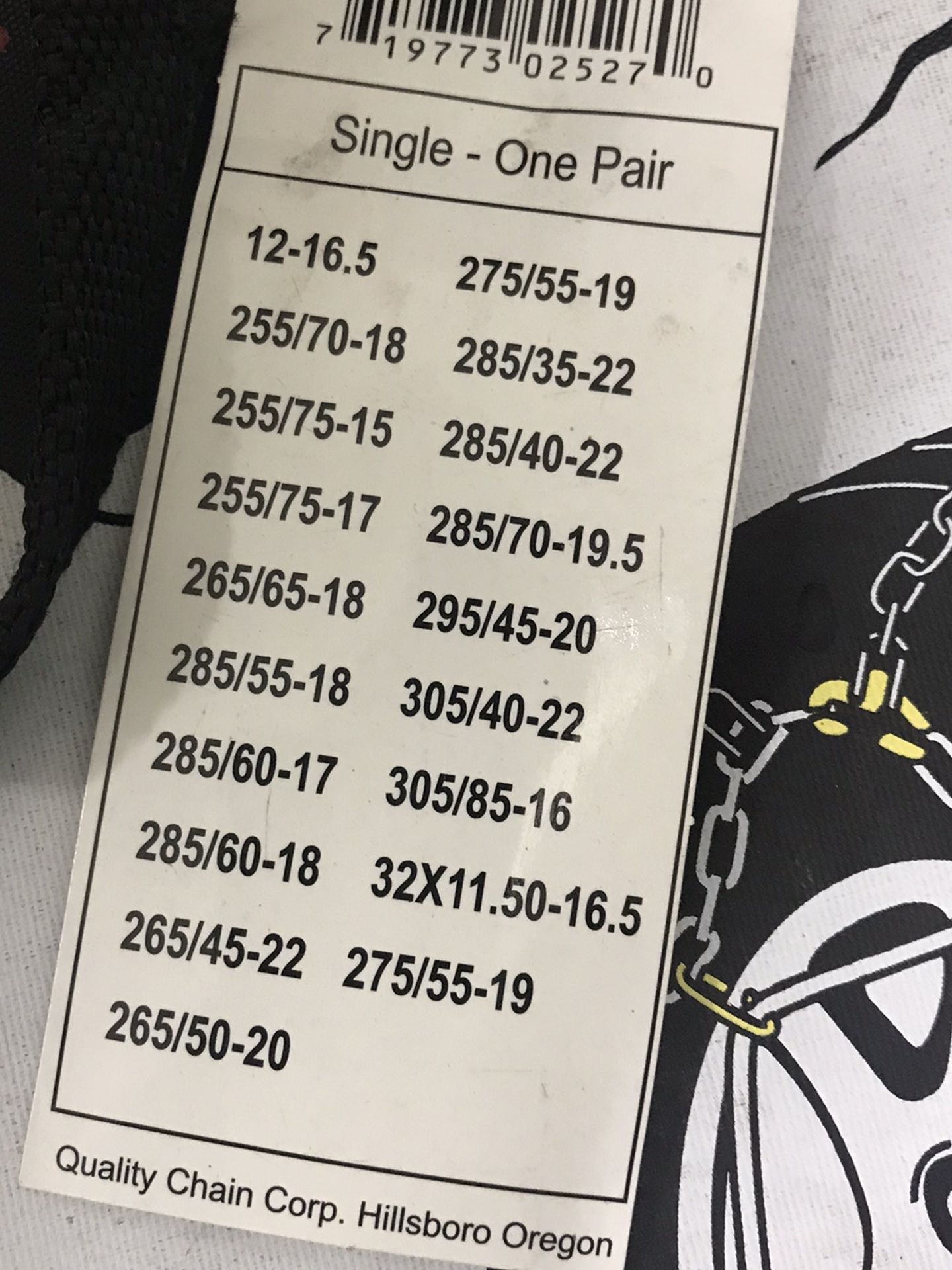 snow chain and cables