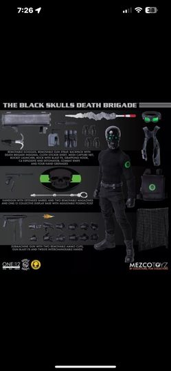 Mezco One:12 Black Skulls Death Brigade Mezcotoyz Action Figure BSDB