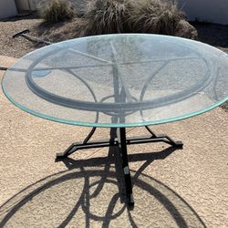 Glass Top Wrought Iron Base Table