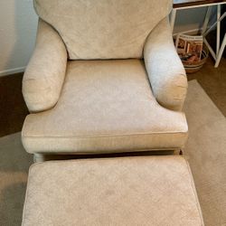 Ethan Allen Oversized Chair and Ottoman Set