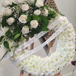 White Funeral Wreath