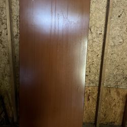 Long Wood Table with Metal Support