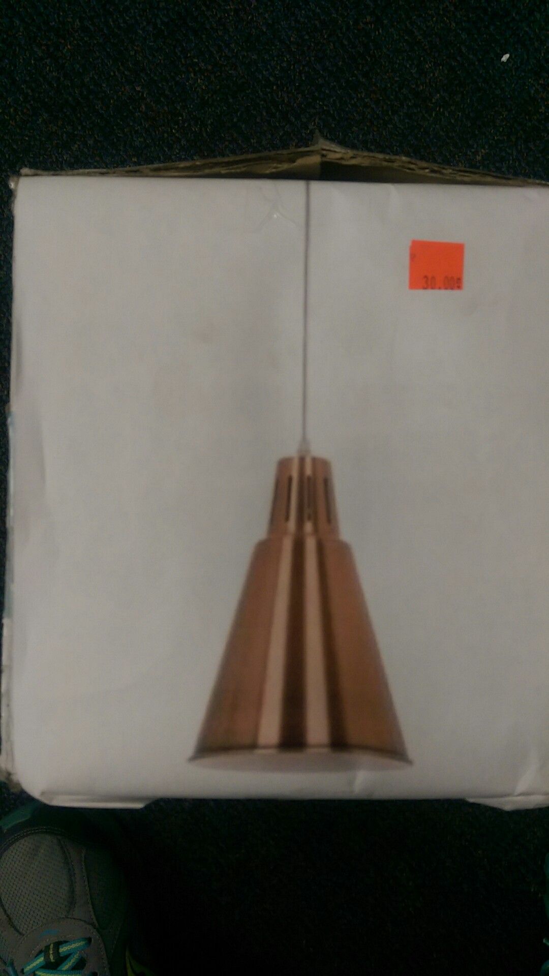 Copper metal pendant light fixture
