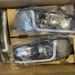 Switchback Black LED DRL Headlight Assembly Compatible with GMC Sierra C3 / Sierra 1500 Denali / 07 Sierra Denali Classic / 01-06 Yukon Denali, Yukon