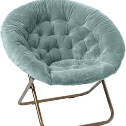 Cozy Chair/Faux Fur Saucer Chair for Bedroom/X-Large (Blue)