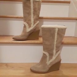 Boots Suede Cream COACH 6.5