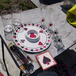 Playing Cards Tray,Glasses,Coasters