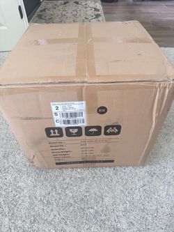 Black upholstered Faux leather swivel bar stools NEW IN BOX