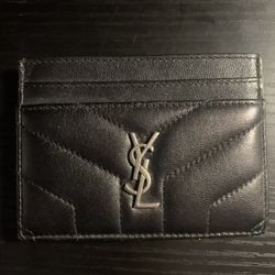 $200 ($330 retail) Saint Laurent CASSANDRE MATELASSÉ CARD CASE IN GRAIN DE POUDRE LEATHER Black