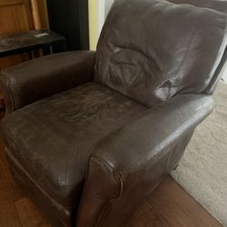 Leather Reclining Chair-pick up Today Only