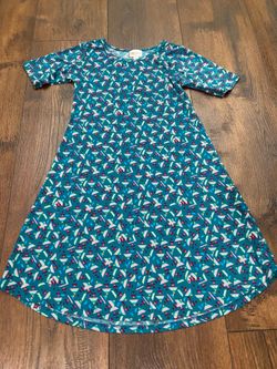 Girls teal LulaRoe dress size 12 #1