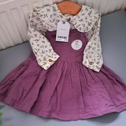 Baby Girl 3-6 Months BNWT NEXT Waffle Dress Set