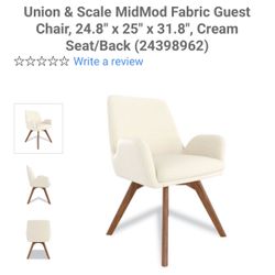 Mid Mod Cream Fabric Chair