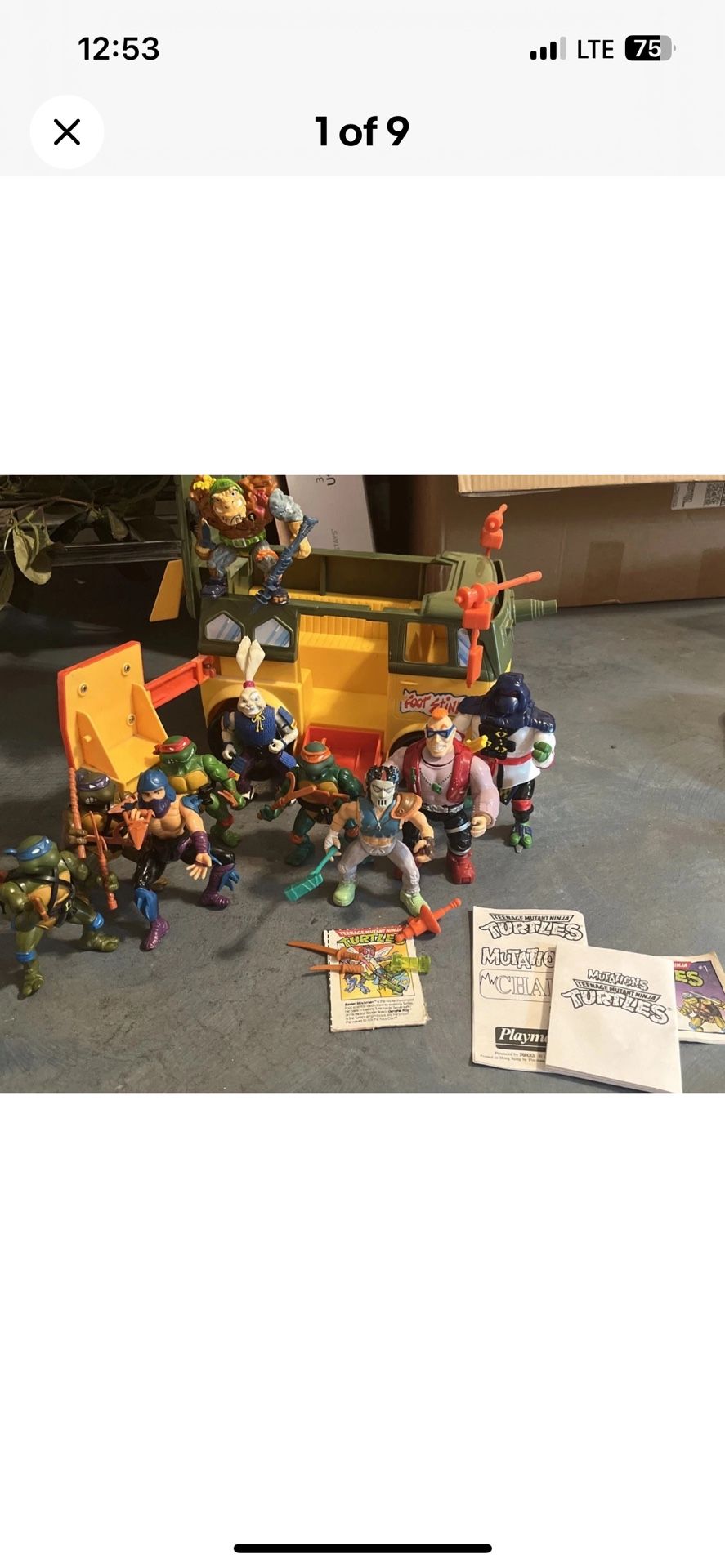 Vintage Teenage Mutant Ninja Turtles Lot, Party bus, Original Cereal Comic