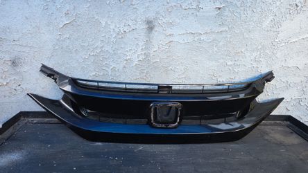 2019-2021 HONDA CIVIC SPORT FRONT BUMPER GLOSS BLACK GRILL ASSEMBLY OEM