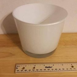 6" heavy glass candle holder or candy dish or flower arrangement vase $3 FIRM