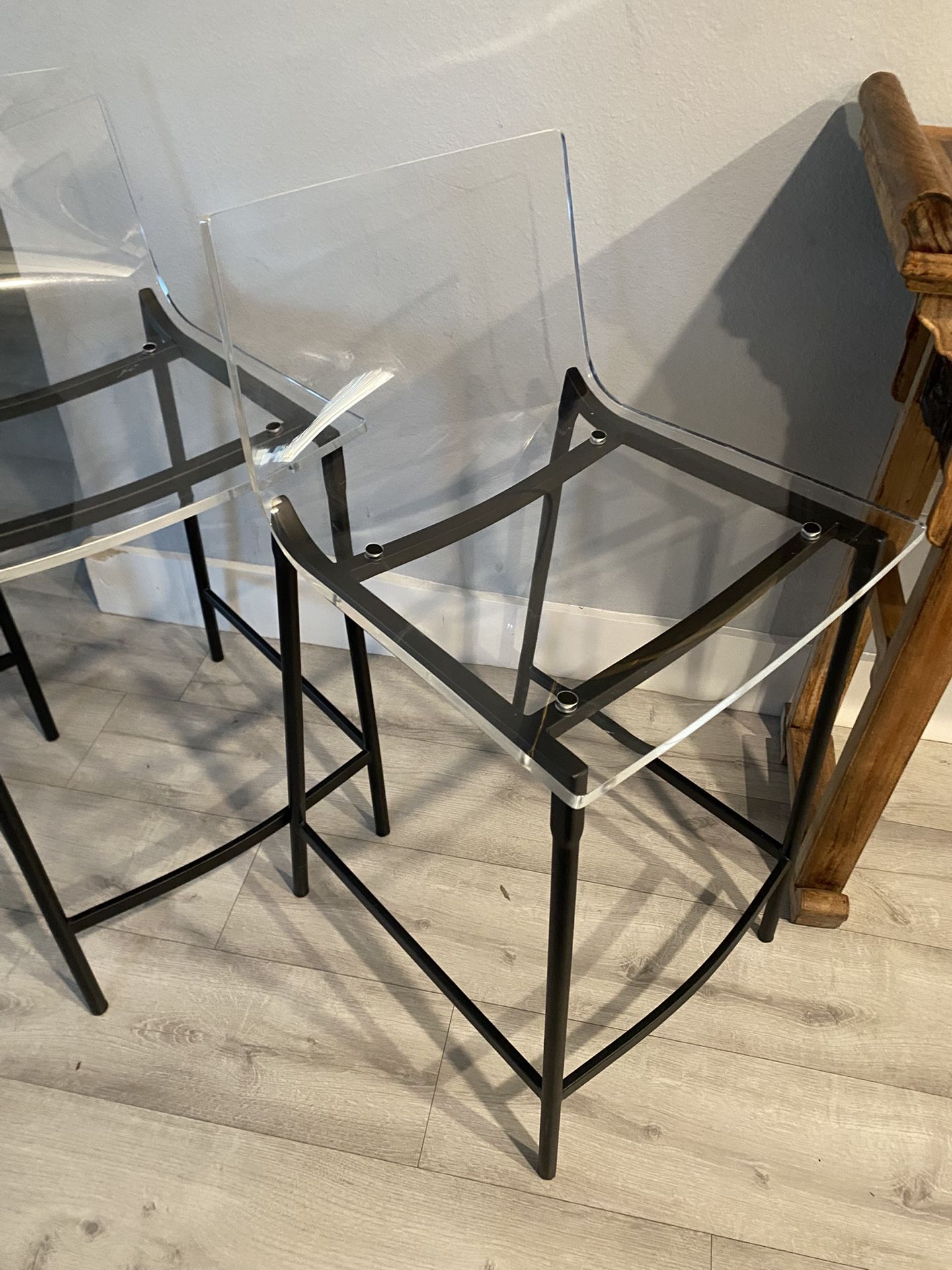 3 Acrylic Clear Chairs