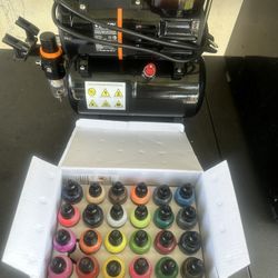 Airbrush Compressor With Paint 