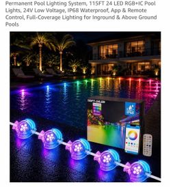 115FT 24 LED RGB Pool Lighting System