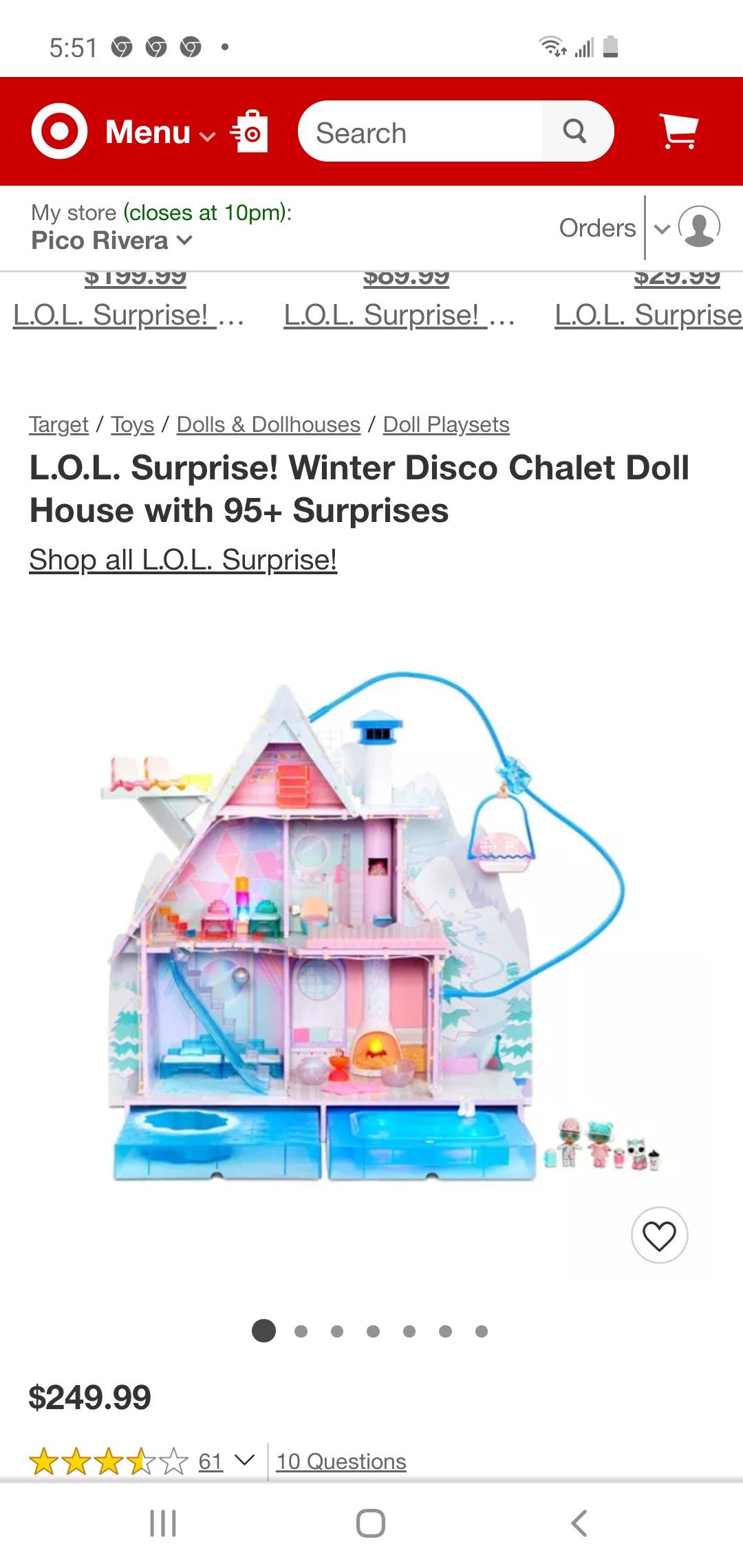 lol winter doll house $150