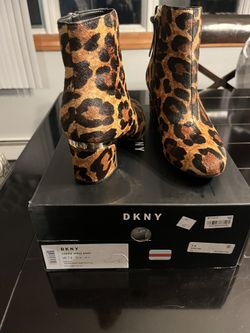 Like New Leopard  DKNY Booties Size 7.5