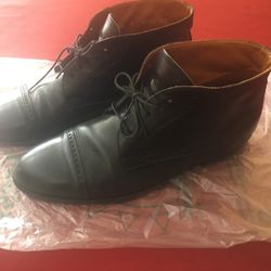 Black Men Leather Booties Size 9.5M