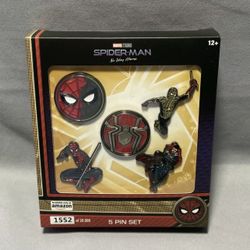 Marvel Studios: Spider-Man "No Way Home" Metal-based and Enamel 5 Lapel Pin Set Comes in an Officially Licensed Box 