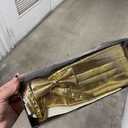 CUMMERBUND MENS GOLD COLOR