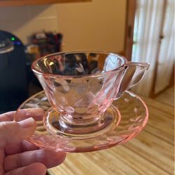 Pink Cup And Saucer