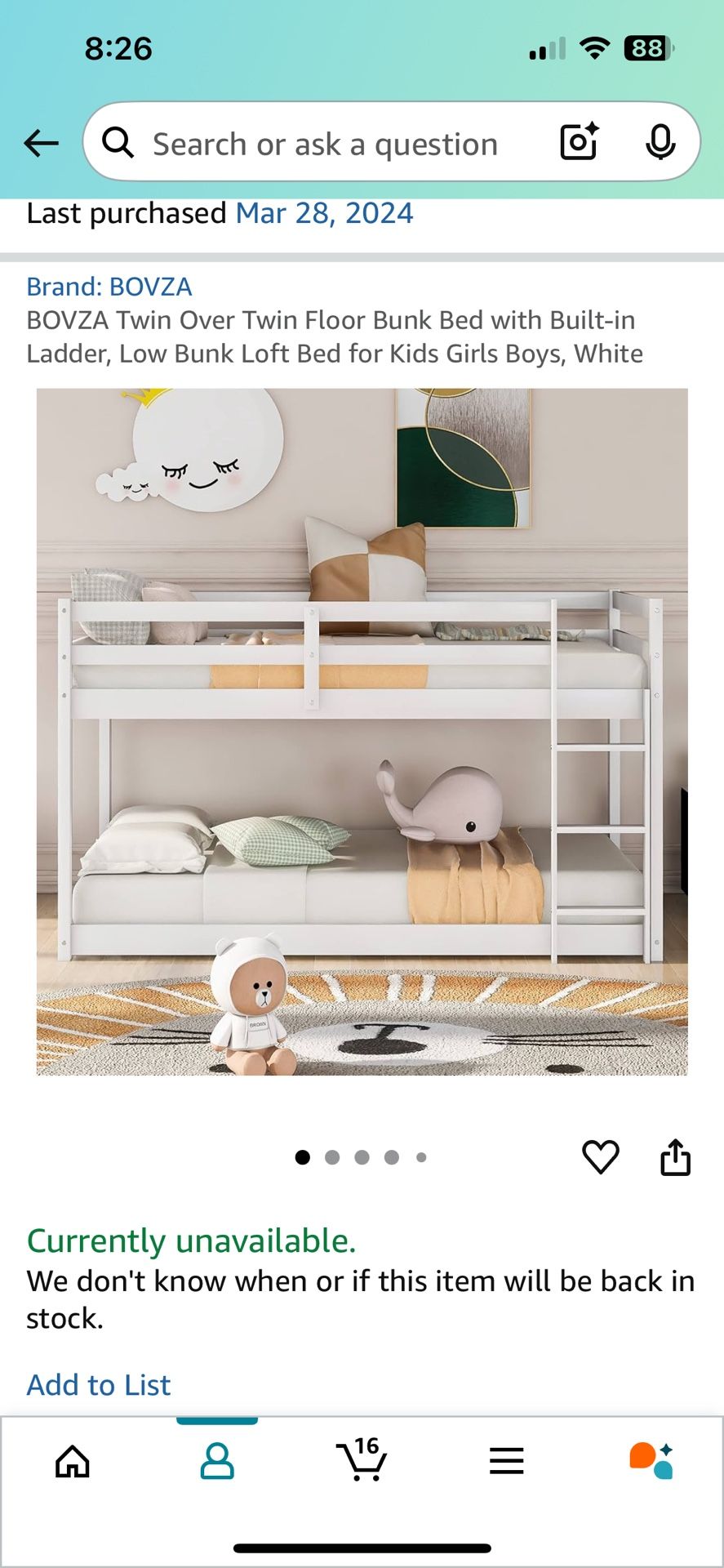 Low Platform - Twin Over Twin Bunk Bed