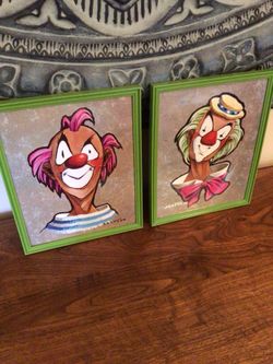 Vintage Creepy Clown Prints