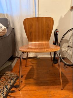 Crate & Barrel walnut wooden chairs
