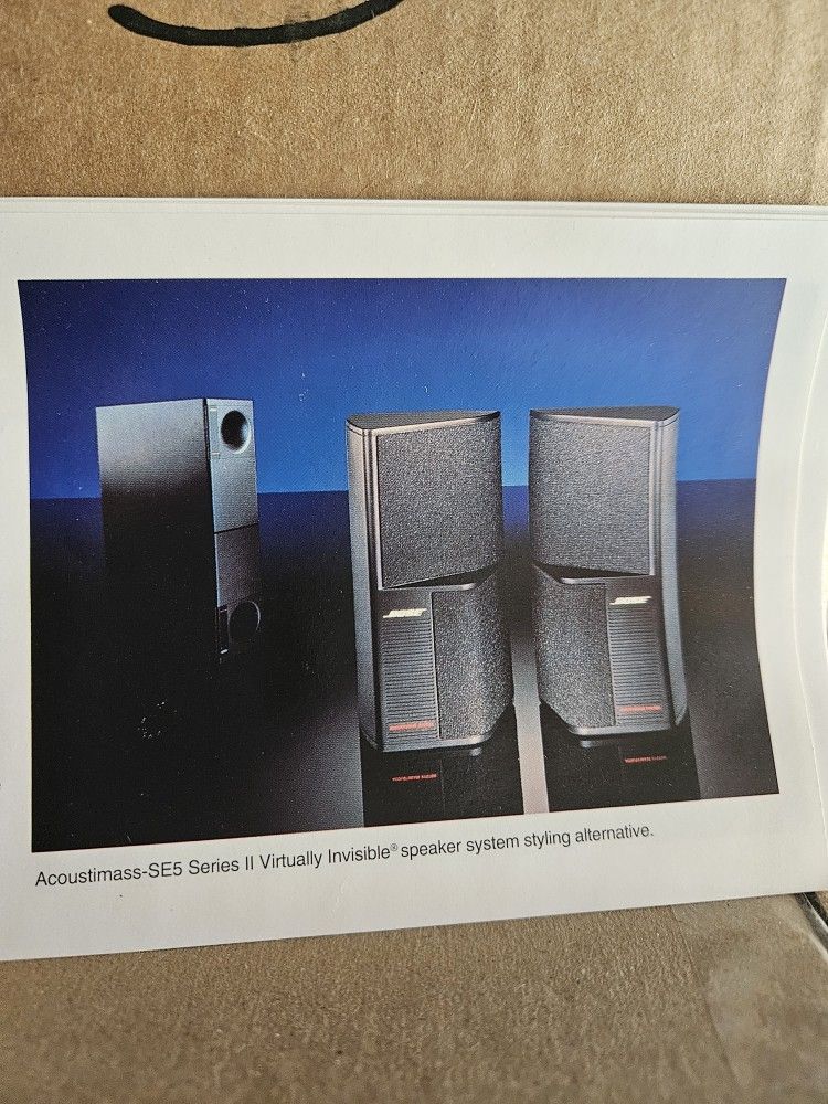 Bose Series V Accustic Speakers Old But In Excellent Condition Wires Still Attached One Mounting Bracket For Wall $250.00