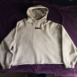 grey cropped essentials hoodie large