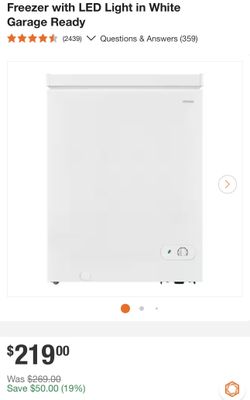 Freezer with LED Light