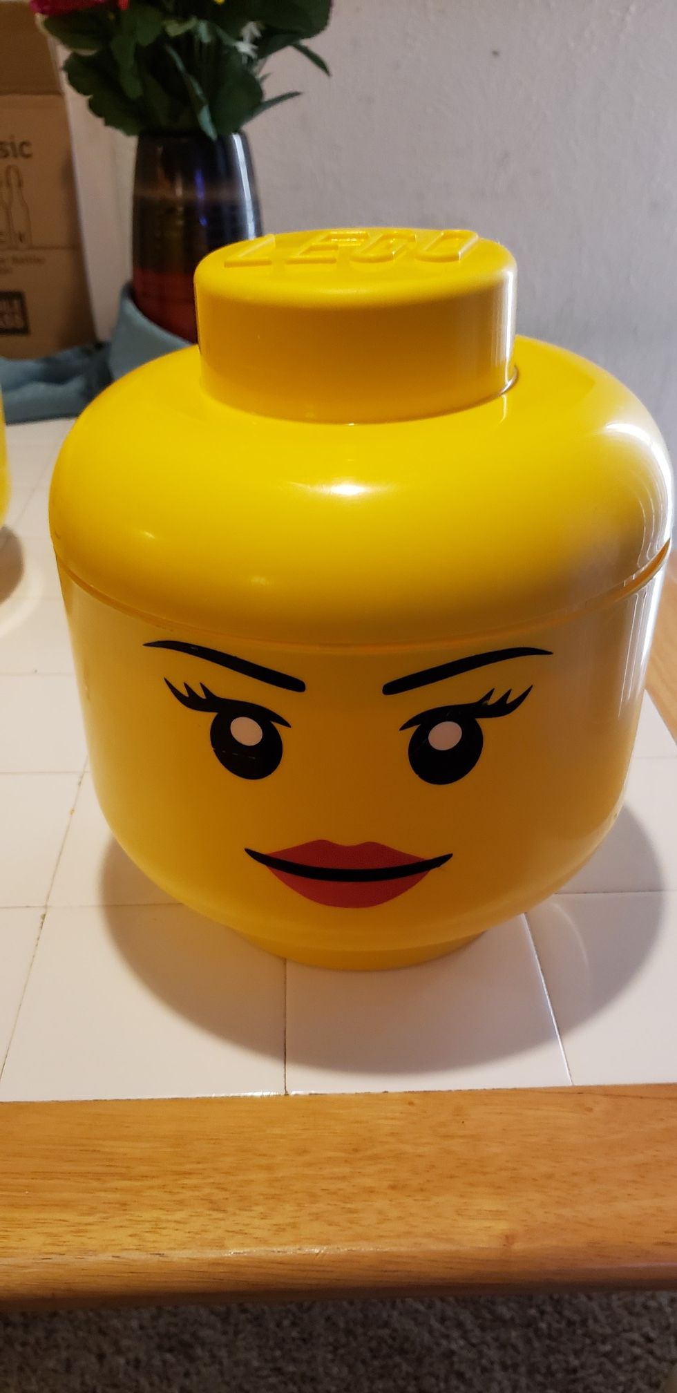 Girl Lego storage head