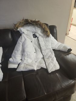 2 Abrigos De Invierno Blanco Talla L Y S